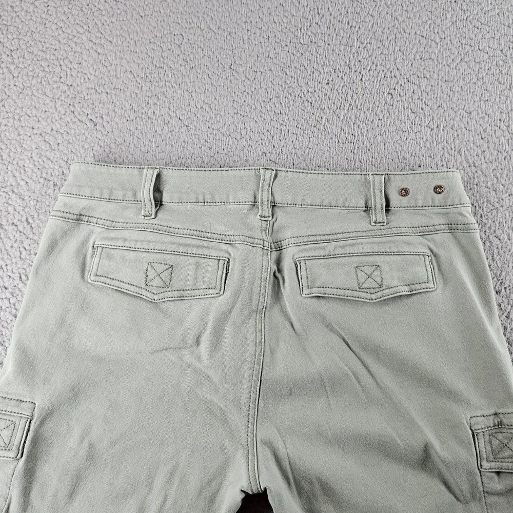 Cabi Cargo Jeans Womens 12 Green Stretch Denim Mid Rise Slim‎ Fit